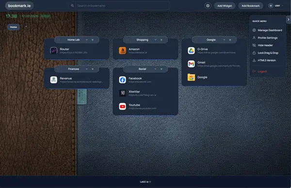 Lagune theme - tropical ocean-inspired bookmark dashboard
